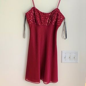 Blondie and me Evening Red dress by Linda Bernell.